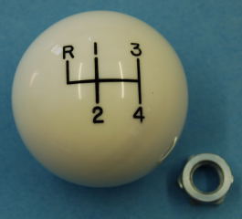 SB002 4-SPEED SHIFTER BALL WHITE 3/8" X 24 THREAD