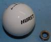 SB003R 4-SPEED SHIFTER BALL WHITE 3/8" X 16 THREAD WITH HURST LOGO